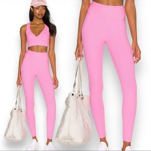 Year Of Ours High Waist Ribbed Legging In Color Pink Size Small